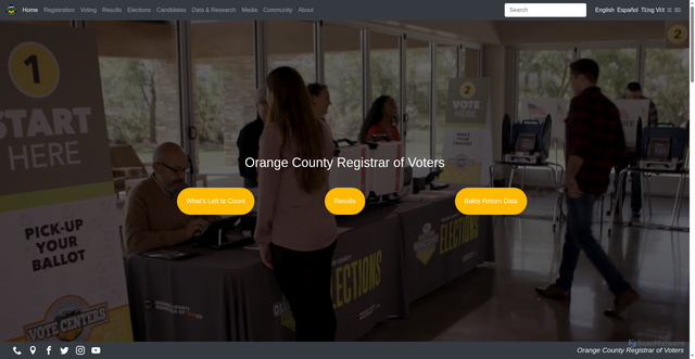 Security scan screenshot of https://ocvote.gov/