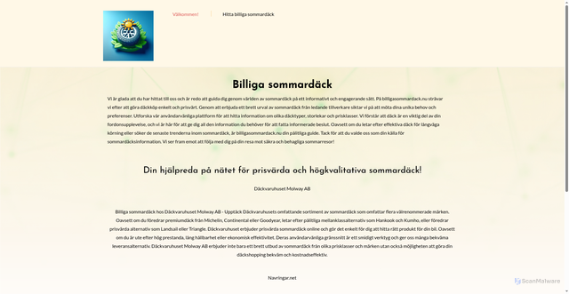 Security scan screenshot of https://billigasommardack.nu
