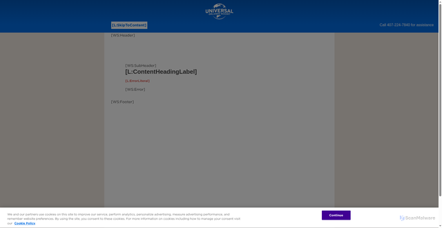 Security scan screenshot of https://purchase.universalorlando.com/webstore/shop/viewcart.aspx