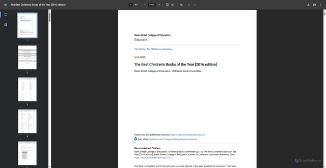 Security scan screenshot of https://educate.bankstreet.edu/cgi/viewcontent.cgi?article=1002&context=ccl