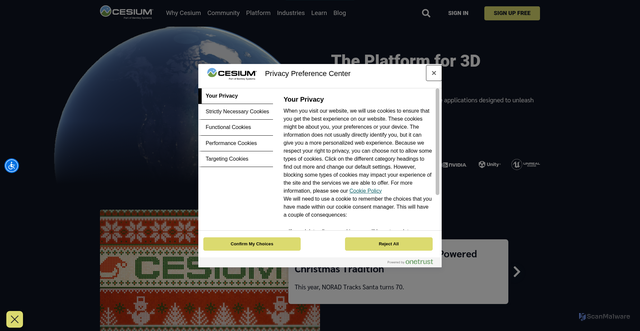 Security scan screenshot of https://cesium.com
