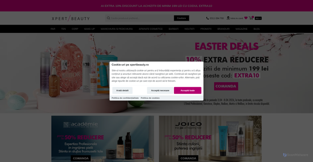 Security scan screenshot of https://xpertbeauty.ro