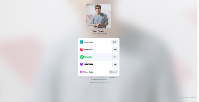 Security scan screenshot of https://udiscover.lnk.to/SamFender