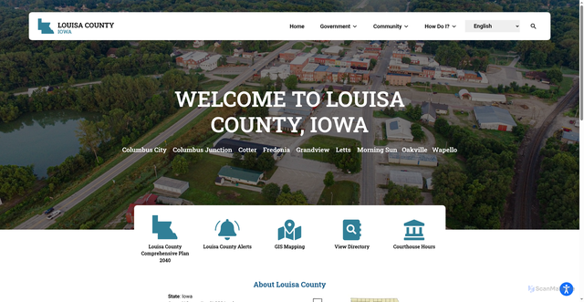 Security scan screenshot of https://louisacountyia.gov/