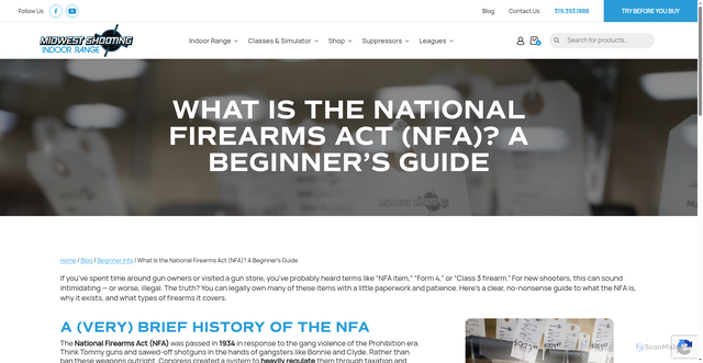 Security scan screenshot of https://midwestshootingsupply.com/what-is-the-national-firearms-act-nfa-a-beginners-guide/