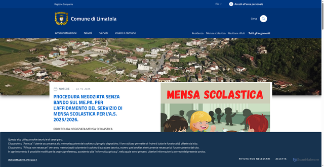 Security scan screenshot of https://www.comune.limatola.bn.it/
