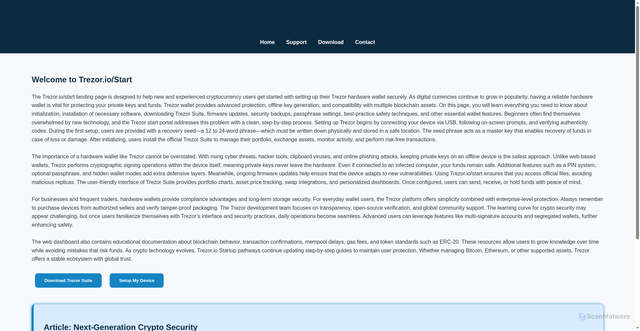 Security scan screenshot of https://com-trezor-io-start.pages.dev/