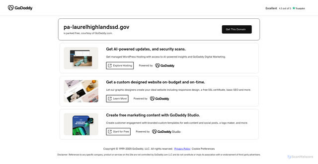 Security scan screenshot of https://pa-laurelhighlandssd.gov/