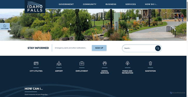 Security scan screenshot of https://www.idahofallsidaho.gov/