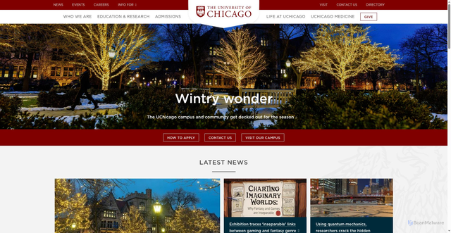 Security scan screenshot of https://www.uchicago.edu/en