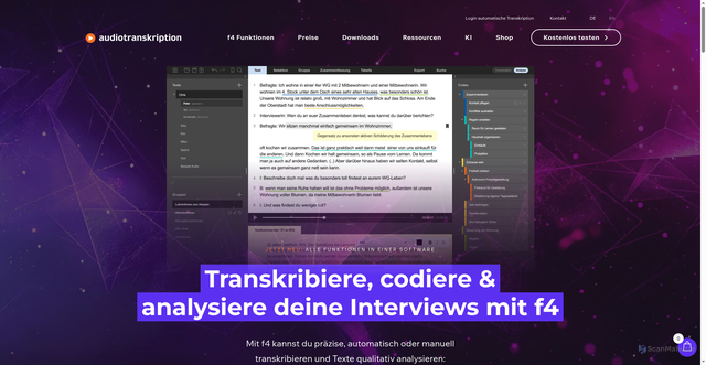 Security scan screenshot of https://audiotranskription.de