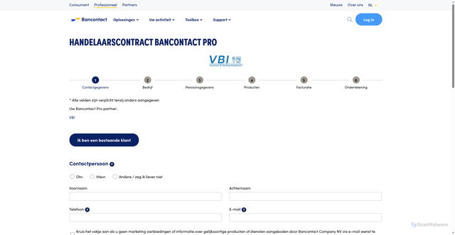 Security scan screenshot of https://vbi.ikwilbancontactpro.com/