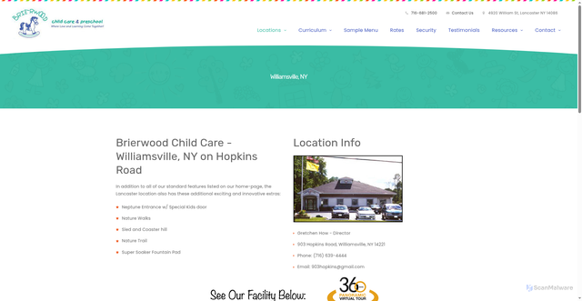 Security scan screenshot of https://www.brierwoodchildcare.com/williamsville-ny-daycare-center-hopkins-road