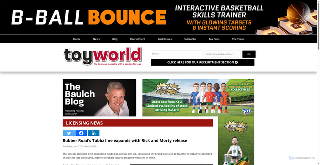 Security scan screenshot of https://toyworldmag.co.uk/rubber-roads-tubbz-line-expands-with-rick-and-morty-release/