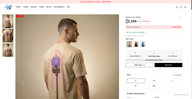 Security scan screenshot of https://snmb.shop/Brahmastra-Beige/catalogue/P6gdYCPP/gApVj3t_