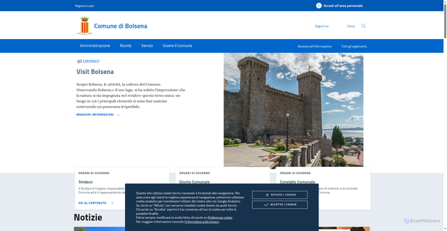 Security scan screenshot of https://www.comune.bolsena.vt.it