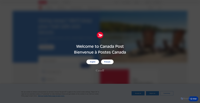 Security scan screenshot of https://canadapost.ca