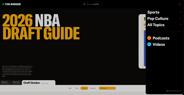 Security scan screenshot of https://nbadraft.theringer.com/draft-grades