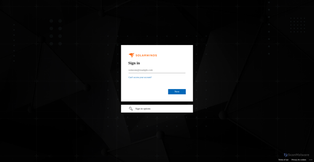 Security scan screenshot of https://swoc.solarwinds.com