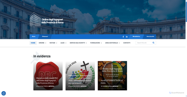 Security scan screenshot of https://ording.roma.it/