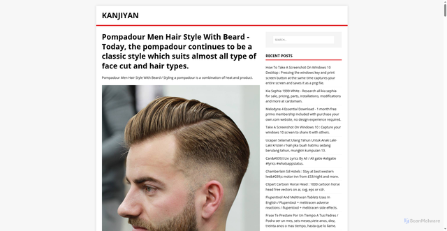 Security scan screenshot of https://jiyankan.pages.dev/posts/pompadour-men-hair-style-with-beard/