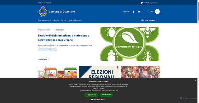 Security scan screenshot of https://www.comune.ottaviano.na.it/it