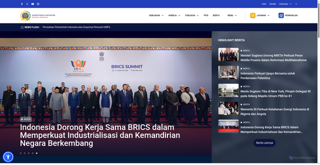 Security scan screenshot of https://kemlu.go.id