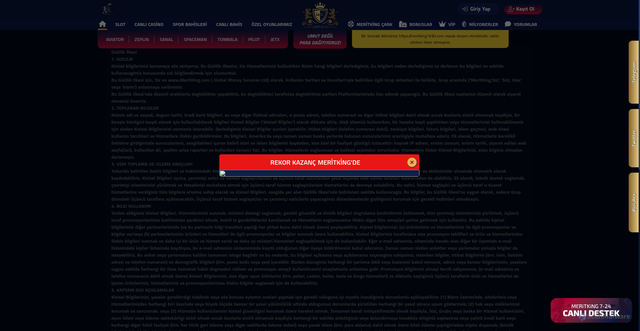 Security scan screenshot of https://meritbet1698.com/gizlilik