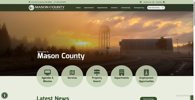Security scan screenshot of https://masoncountywa.gov/
