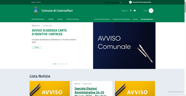 Security scan screenshot of https://www.comune.castrovillari.cs.it