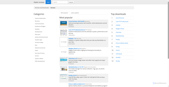 Security scan screenshot of https://rbytes.net