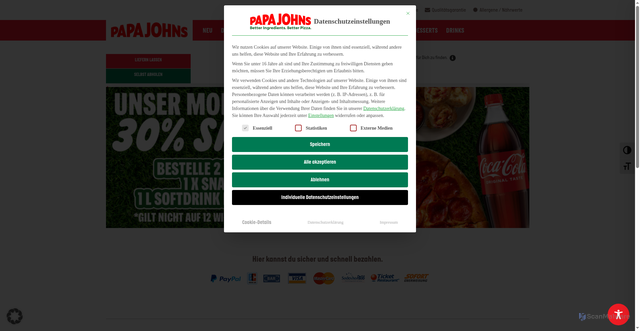 Security scan screenshot of https://www.papajohns.com/