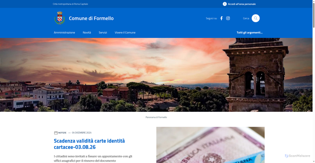 Security scan screenshot of https://www.comune.formello.rm.it