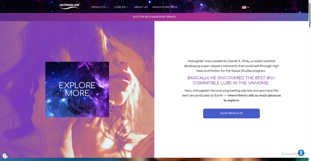 Security scan screenshot of https://www.astroglide.com