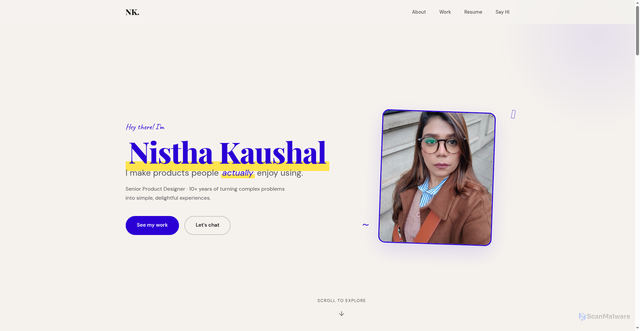 Security scan screenshot of https://nisthakaushal.com/