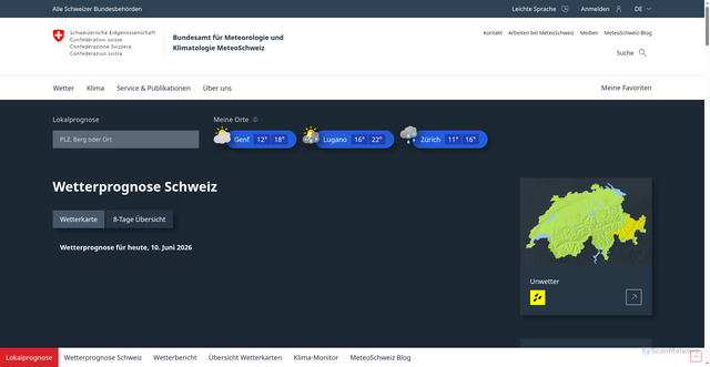 Security scan screenshot of http://www.meteoschweiz.ch
