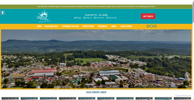 Security scan screenshot of https://statefairofwv.com/