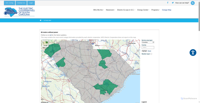 Security scan screenshot of https://www.ecsc.org/outages