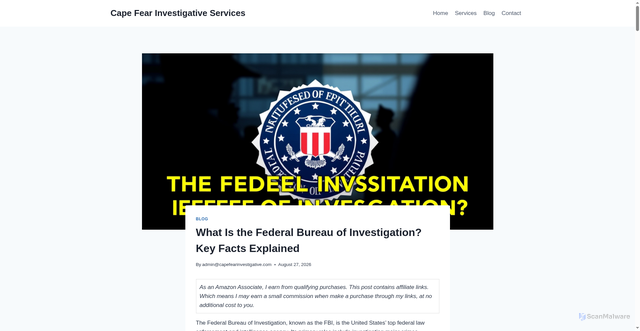 Security scan screenshot of https://capefearinvestigative.com/what-is-the-federal-bureau-of-investigation/