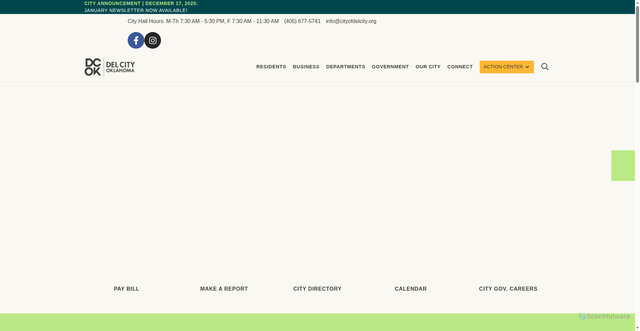 Security scan screenshot of https://cityofdelcity.gov/