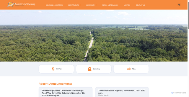 Security scan screenshot of https://summerfieldtwpmonroemi.gov/