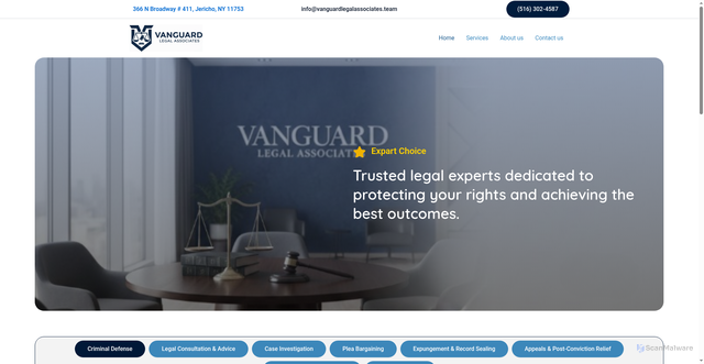 Security scan screenshot of https://vanguardlegalassociates.team