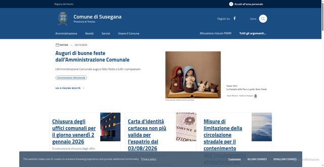 Security scan screenshot of https://www.comune.susegana.tv.it/home