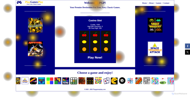 Security scan screenshot of https://playgamesplay.com/index.html