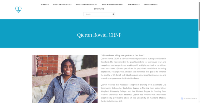 Security scan screenshot of https://www.anchorcounselingcenters.com/qieron-bowie-crnp.html