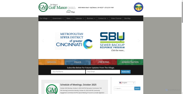Security scan screenshot of https://www.golfmanoroh.gov/