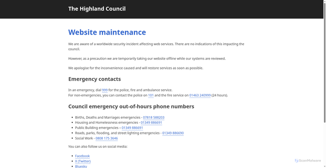 Security scan screenshot of http://www.highland.gov.uk/yourcouncil/committees/jointboards/northernjointpoliceboard/