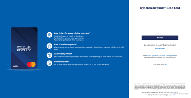 Security scan screenshot of https://pages.wyndhamrewardsdebit.com