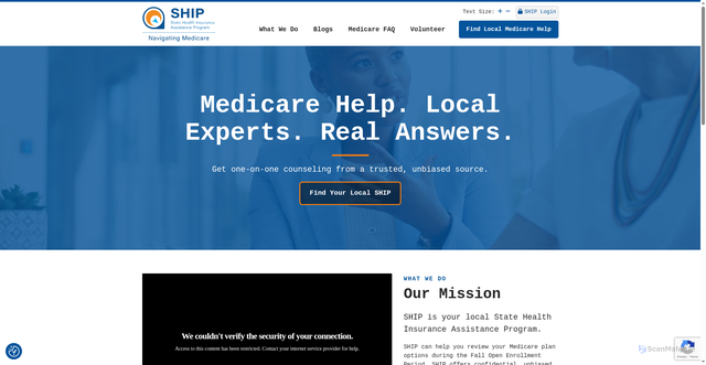 Security scan screenshot of https://www.shiphelp.org/