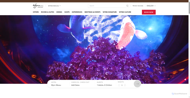 Security scan screenshot of https://www.wynnresortsmacau.com/en/wynn-macau